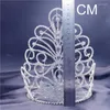 Haarspeldjes Grote Ronde Tiara Kroon Romantische Strass Bruids Vintage Luxe Kristallen Bruiloft Hoofdtooi Accessoires Edele Dame