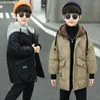 Daunenmantel 2023 Neue Teenager Jungen Wintermäntel Plus Samt Warme Kinderjacke Mode Reißverschluss Mit Kapuze Kind Oberbekleidung Kleidung 4 6 8 10 12 14 Jahre J231013