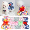 Vêtements de chien été petite robe florale arc princesse pour chiens chats robes de mariée Chihuahua chiot vêtements jupe