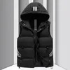 Heren Donsparka M6XL Mannen Herfst Mode Warme Mouwloze Capuchon Vest Winter Casual Dikker Plus Size Merk Kleding Vest 231013