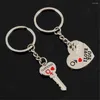 Keychains Romantic Heart Key Couple For Women Men Lovers Cute Chains Metal Keyring Confession Gift Wedding Favors