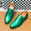 Kleid Schuhe Herren Patent Leder Mode Glitter Grün Loafer Männer Casual Mokassin Mann Slip On Wohnungen mocasines hombre 231013