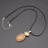 Pendant Necklaces Natural Freshwater Pearl Elliptical Gemstone For Agate Pink Crystal Reiki Jewelry Necklace Women