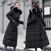 Frauen Pelz Faux Pelz 2022 neue winter jacke frauen warme mode bogen gürtel fuchs pelz kragen mantel lange kleid frauen dicken mantelL231013