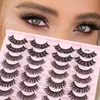 Multilayer Thick Fluffy False Eyelashes Extensions Naturally Soft Light Handmade Reusable Faux Mink Fake Lashes Curly Crisscross Eye Beauty Supply