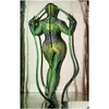 Dames Jumpsuits Rompertjes Halloweenfeest Groen Alien Animal Cosplaykostuums Dames Nieuwigheid Rol Fl Er Jumpsuit Showdanser Podium Pe Dh1Om