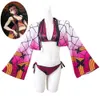 Cosplay anime demon Slayer Kimetsu no yaiba daki ume cosplay kostium twee księżyce kizuki juuni kitsuki seksowna kobieta Swimsuit Hallowen Suit