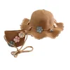 Casquettes Chapeaux Parent-enfant Chapeau de paille d'été 26 ans Femme Bébé Filles Sac assorti Casquette de soleil Ombre Fleur Voyage Vacances Plage Gorros 231013