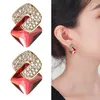Backs Earrings No Pierced Weddding Bride Party Ear Clips Luxury Shiny Statement Geometric Crystal Cuff Fake Cartilage Jewelry