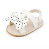 Sandals Kruleepo Born Toddler Girls Bowtie Shoes Baby Kids PVC Air Mesh Rubber Bottom Spot Schuhe Sandalias First Walkers