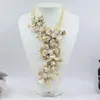 Choker Fashion Jewelry Necklace Natural Shell Beads Flower 21"