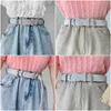 Belts Vintage Bohemia Braided For Women Metal Buckle Fake Straw Weave Wide Waist Belt Summer Dress Shirt Decoration Waistband