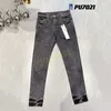 Designerskie dżinsy fioletowe dżinsy dżinsowe sproszone w trudnej sytuacji rowerzysta dżins slim fit motocykl męskie ubranie rozmiar 30-40