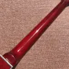 Top in acero fiammato per chitarra elettrica, personalizzato per mano sinistra, colore rosso trasparente, tastiera in palissandro, hardware dorato 00