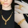 Hochzeitsschmuck-Sets ANIID Indisches Brautschmuck-Set Dubai Halskette Ohrringe für Frauen Hochzeit 24 Karat vergoldeter afrikanischer Schmuck Brautjungfern-Partygeschenk 231013