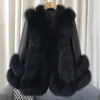 Women's Fur Faux Women Winter Coat Genuine With Natural Sheep Skin Leather Female Fashion Real Jackets 231013