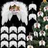 Décorations de Noël 12set ailes d'ange blanches décor d'arbre ornement suspendu aile de plume de fête de mariage avec plaque de sublimation thermique vierge 231013