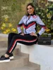 Designer Autunno Pantaloni in due pezzi Zip-Up Tuta da jogging Tuta da donna Giacca casual e pantaloni sportivi Set Spedizione gratuita