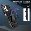 SUCKSUST SACTABLABLE BELE CLIP Kickstand Case för Xiaomi Redmi Note 12 Pro X5 11S Note10 Note9s Hybrid Heavy Duty Stand Cover