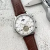 2023 Nouvelles montres de luxe pour hommes Tourbillon Automatique Montre mécanique Designer de haute qualité Top marque européenne Phase de lune Bracelet en cuir Style cadeau de mode