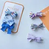 Hair Accessories Baby Sweet Fashion Kids Clip Children Bow Hairpins Korean Grip Checked Barrettes