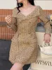 カジュアルドレスゴールデンセクシーオフショルダー長袖高品質超美しいツイード女性ダブル胸肉ウールショートドレス