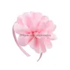 Hair Accessories 4.5 Inch Floral Baby Girls Ribbon Flower Headband Princess Boutique Grosgrain Hair Accessories Plastic Sticks Childre Dh4Xn