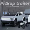 1/32 Tesla Pickup Römork RV Alaşım Diecast Arabalar Model Araç Yankı Audible Hafif Kapı Açılabilir Oyuncak Hediye Dekorasyonu