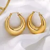 Creolen aus 316L-Edelstahl für Damen, modisch, goldfarben, Herz, kreisförmig, großer Schmuck, Party-Geschenke