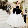 Blanc noir une ligne robes De soirée chérie nœud papillon robe De célébrité perles jupe bouffante Vestido De Novia 326 326