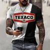 Männer T-shirts Sommer Alphabet Texaco Stil 3D-gedrucktes Hemd Männer Frauen Sportswear Harajuku Casual T-shirt Extra Large266R