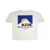 ビーチTシャツRhude Mens Designer Classic F1 T Shirt Graphic Tee TシャツはRhude Script Logo Ambroidered TシャツCustom-Fit270Gを特徴としています