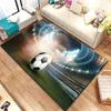 Mattor 3D Soccer Football Sports Silhuettmönster Mattor för vardagsrumsmattor Camping Picknickmatta Anti-slip Rug Crawl Mat Fans Gift 231013