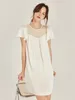 Women's Sleepwear Luxury Nutural Silk Nightdress Short Sleeve Mulberry Round-Neck Loose Nighty Wear Solid Sexy Color Satin Nightgown