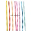 255MM 9Colors Silicone Spiral Stripe Straw Fashion Colorful Straight Pipes Tea Milk Drinks Straws Reuseable Drinking Tool Baby Feeding