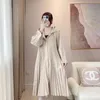 Women's Trench Coats Miyake Pleated Coat Women Winter Hooded Loose Plus Size High Quality Fashionable Warm Windproof Single Breasted