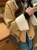 Kvinnors blandningar Kvinnas mode tjocka varma faux Shearling Jacketrock Vintage långärmad hem yttre dam vinter ytterkläder chic överdimensionerad 231013