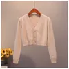 女性のためのレディースセーターitoolin cardigan kinittes seater vneck on crop tops女性ボタンアップカーディガンクロップド女性服231013