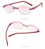 Solglasögon Rimless Reading Glasses 1st Classic Red Anti-Blue Light Presbyopia Men Women Presbyopic 1,0 till 3,5