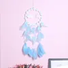 Decorative Figurines Blue Cloud Feather Dream Catcher With Light Cute Aerial Ornaments Home Decor Craft Gift