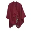 Halsdukar kvinnor stora främre poncho tröja wrap topper stickad elegant sjalar cape för höst vinter hals halsduk