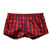 Underpants Home Pants Men's Panties Cotton Arrows Fashion Trendy Plaid Bags Concave And Convex Sports Boxers