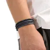 Link bransoletki moda wielowarstwowa skórzana bransoletka dla mężczyzn