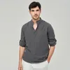 Mäns casual skjortor plus storlek 7xl mode av hög kvalitet långärmad lösning av löst stativ stativ krage klassisk bomullslätt