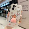 Custodie per cellulari Custodia per cellulare per Redmi Note 10 10s 10T 11 11T 5 6 7 8 8T 9 Pro Max 9s 9T 5G Cute Cartoon Peach Corgi Dog 3D Glutei Cover L230823