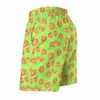 Herr shorts brädor orange frukter retro badstammar blommor män bekväm sport fitness plus size strand korta byxor