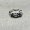 Bagues de bande Bijoux de mode Designer Diamant Noir Blanc Bague Anneaux Femmes Hommes Haute Qualité Platine Plaqué305N Bijoux Bague Dhoyr