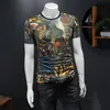 T-shirt da uomo Camouflage Camo T-shirt ad asciugatura rapida da uomo Estate traspirante manica corta O-Collo Top da combattimento tattico militare 288U