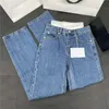 Designer Bikini Jeans Pant for Women Letter Waist Denim Pants Girl Lady High Street Trousers Clothes