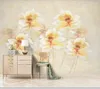 Wallpapers Papel De Parede Vintage Mooi Olieverfschilderij Bloem 3d Behang Muurschildering Woonkamer TV Muur Slaapkamer Papieren Home Decor